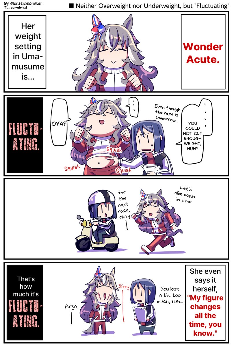 aomiruki's tweet photo. English Translations (英訳版):
"Story about Wonder Acute's weight" by @/lunaticmonster 
Granny surely had very intense workout and diet huh... https://t.co/dcSLdQSg3N