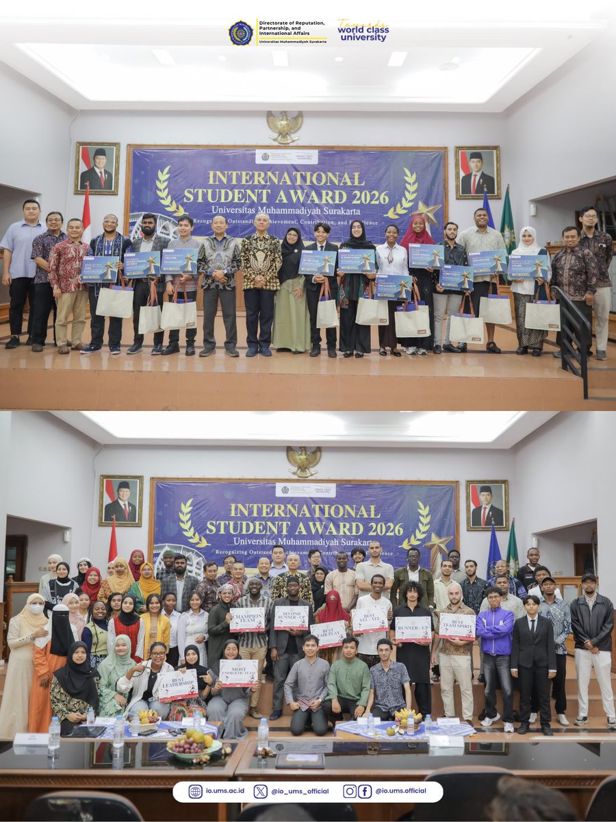 io_ums_official's tweet photo. Universitas Muhammadiyah Surakarta (UMS) celebrated the achievements, contributions, and excellence of its international students through the International Student Award 2026, held on August 5, 2026, at Mohammad Djazman Auditorium, UMS.

#UMS https://t.co/hTgKkUVUnP