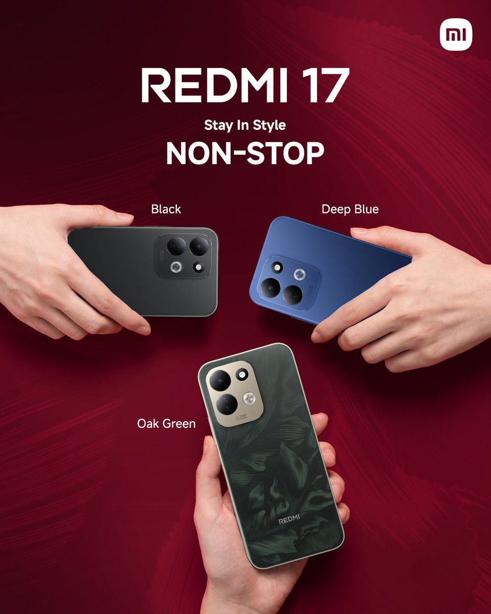 MiBangladesh's tweet photo. Available in striking Black, Deep Blue, and Oak Green, the REDMI 17 lets you stay in style, non-stop! ✨

​Grab the color that speaks to you at your nearest Xiaomi store today!

​#REDMI17 #POWER #NonStopEverything #XiaomiBangladesh https://t.co/YYUNiSwGSC