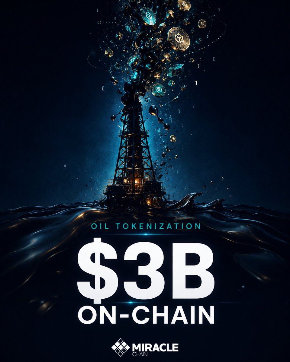 Miracle_Chain's tweet photo. Black gold meets the blockchain.

$3B worth of oil &amp; energy assets are coming on-chain.

One of the world's oldest industries, rebuilt on Miracle Chain. #miraclechain #RWA #energy #tokenization https://t.co/ucIfZDeyOu