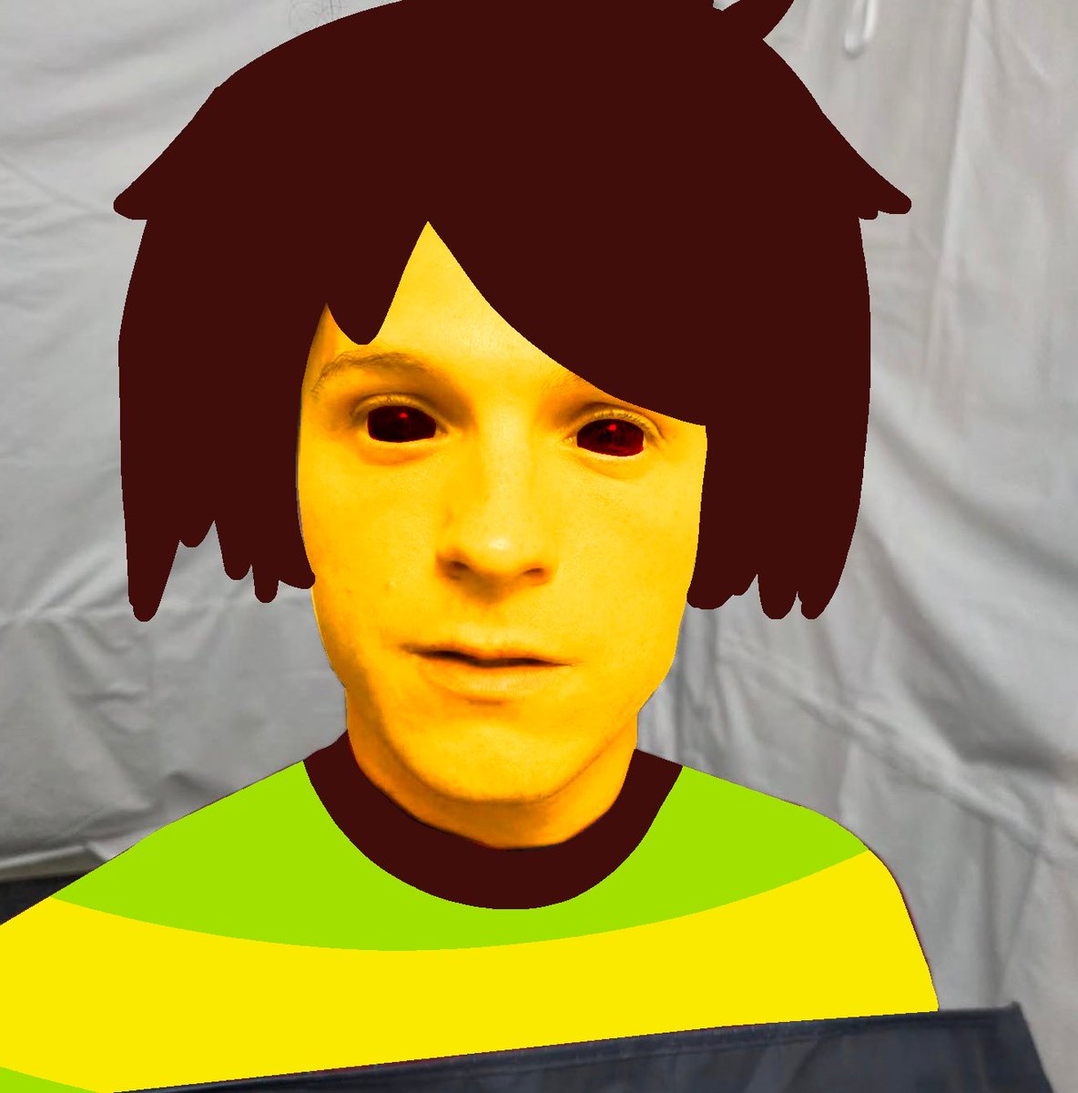 SandAnth's tweet photo. Tom Holland on set of ‘DELTARUNE’. https://t.co/AjeGILiE2M