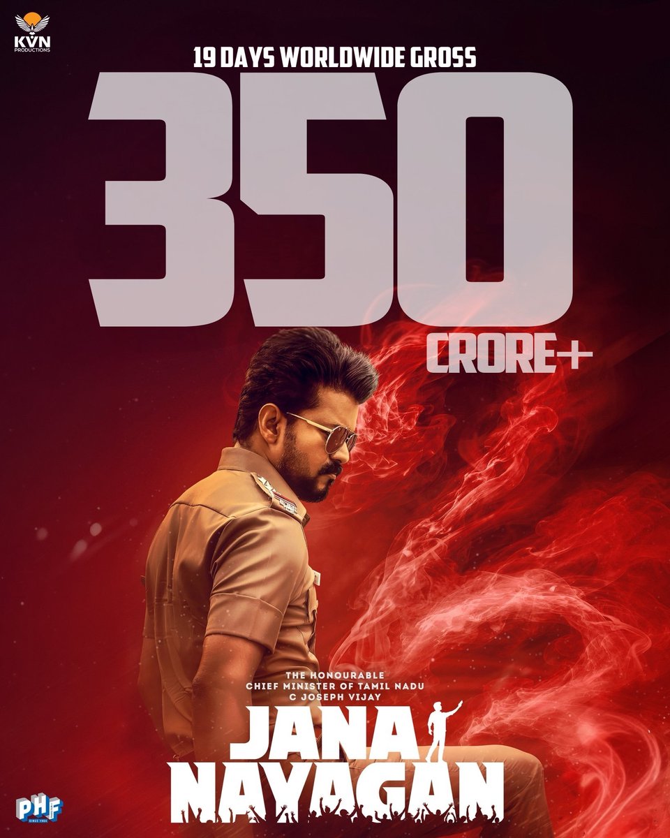 AsianBoxOffice's tweet photo. #JanaNayagan 19 Days worldwide Collection ₹350CR+ 🔥🔥🔥🔥🔥

The Honorable Chief minister of Tamilnadu @actorvijay 👑 https://t.co/mHPdDNd4i6