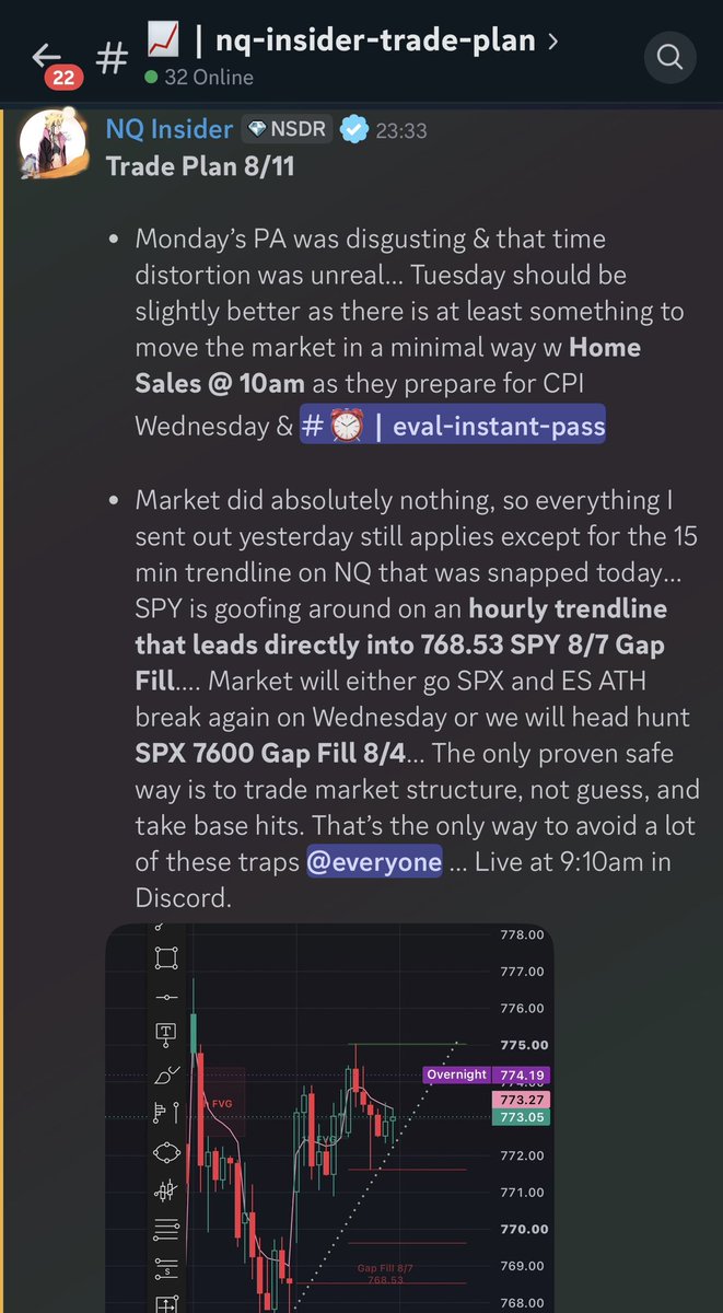 NQInsider's tweet photo. Trade Plan 8/11
LIVE Trading @ 10am everyday.
$qqq $spx #futurestrading #daytrading #daytrader #livetrading $nq $NQ_F $ES_F $spy https://t.co/pBcF6NnPGn