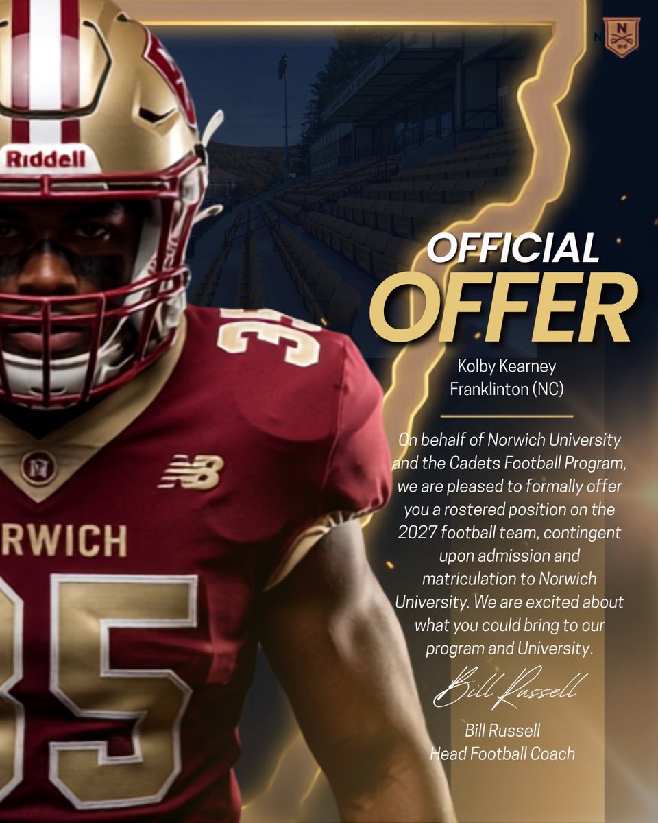 Kolbyk0205's tweet photo. After a great conversation with @CoachKeithEmery I am very blessed to receive an offer from @NorwichFB https://t.co/X1HcOVcrrt