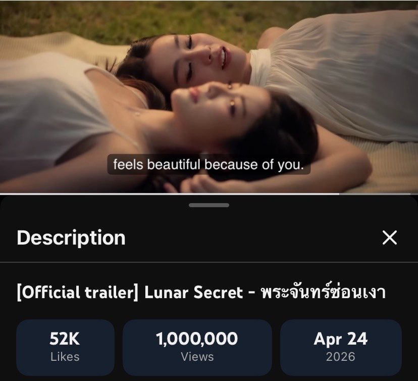 ginjaygf's tweet photo. 1M VIEWS FOR LUNAR SECRET PILOT 🥳🤩 

now plss hand over the official trailer, cast reveal, fitting dump, ceremony or literally anything hint that we earned it 🫪☝🏻

#GinJay #LunarSecret https://t.co/8ygddFRBZR