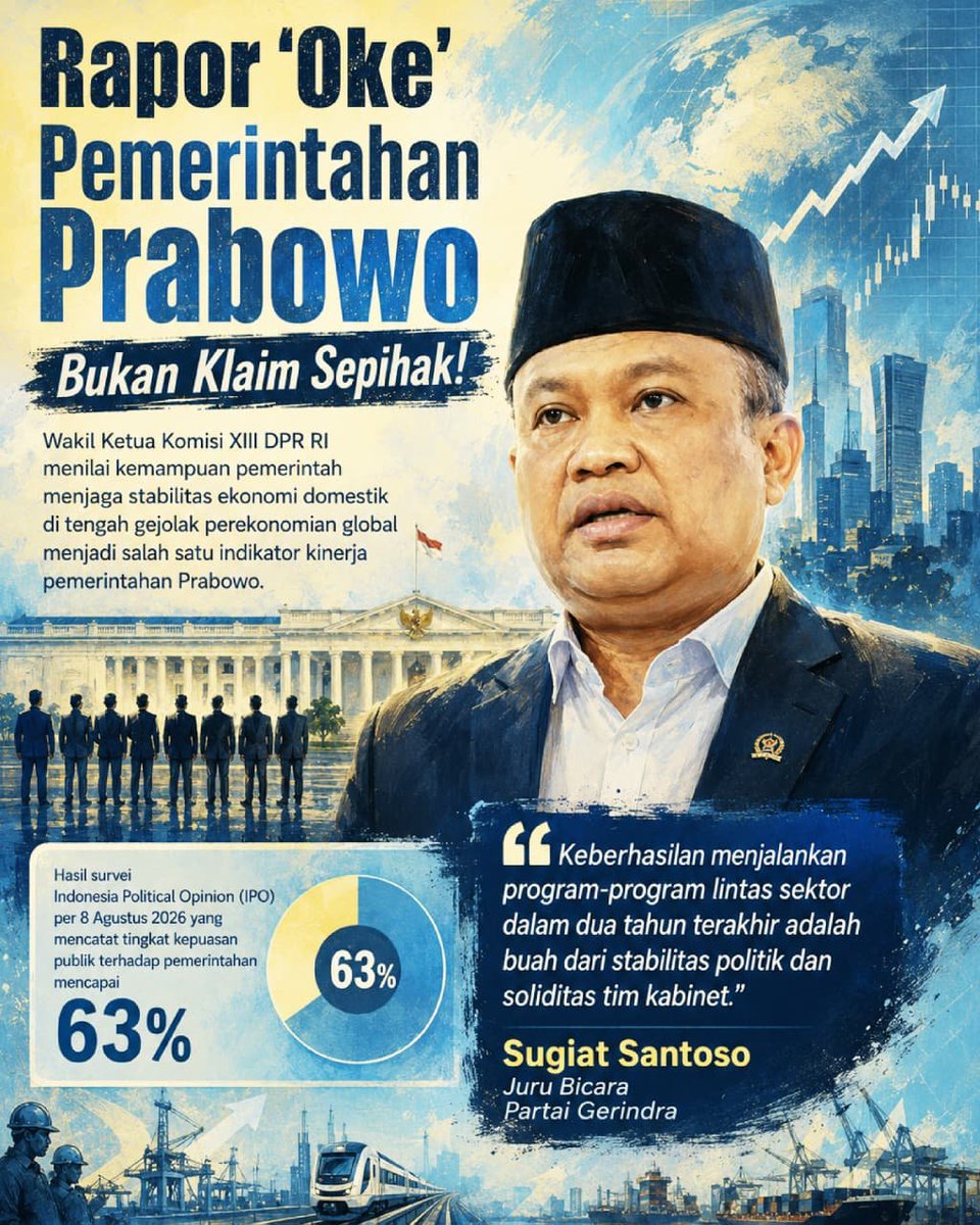 Afraputeh's tweet photo. Rapor oke pemerintahan Prabowo bukan sekadar klaim sepihak. 🇮🇩 Kinerja bisa dilihat dari data, capaian program, dan hasil yang terukur. Bukan cuma narasi, tapi ada angka dan fakta yang bisa dicek.

#jagaIndonesia #RaporPemerintah #DataBicara #KinerjaNasional #IndonesiaMaju https://t.co/jYFXKgzvRI
