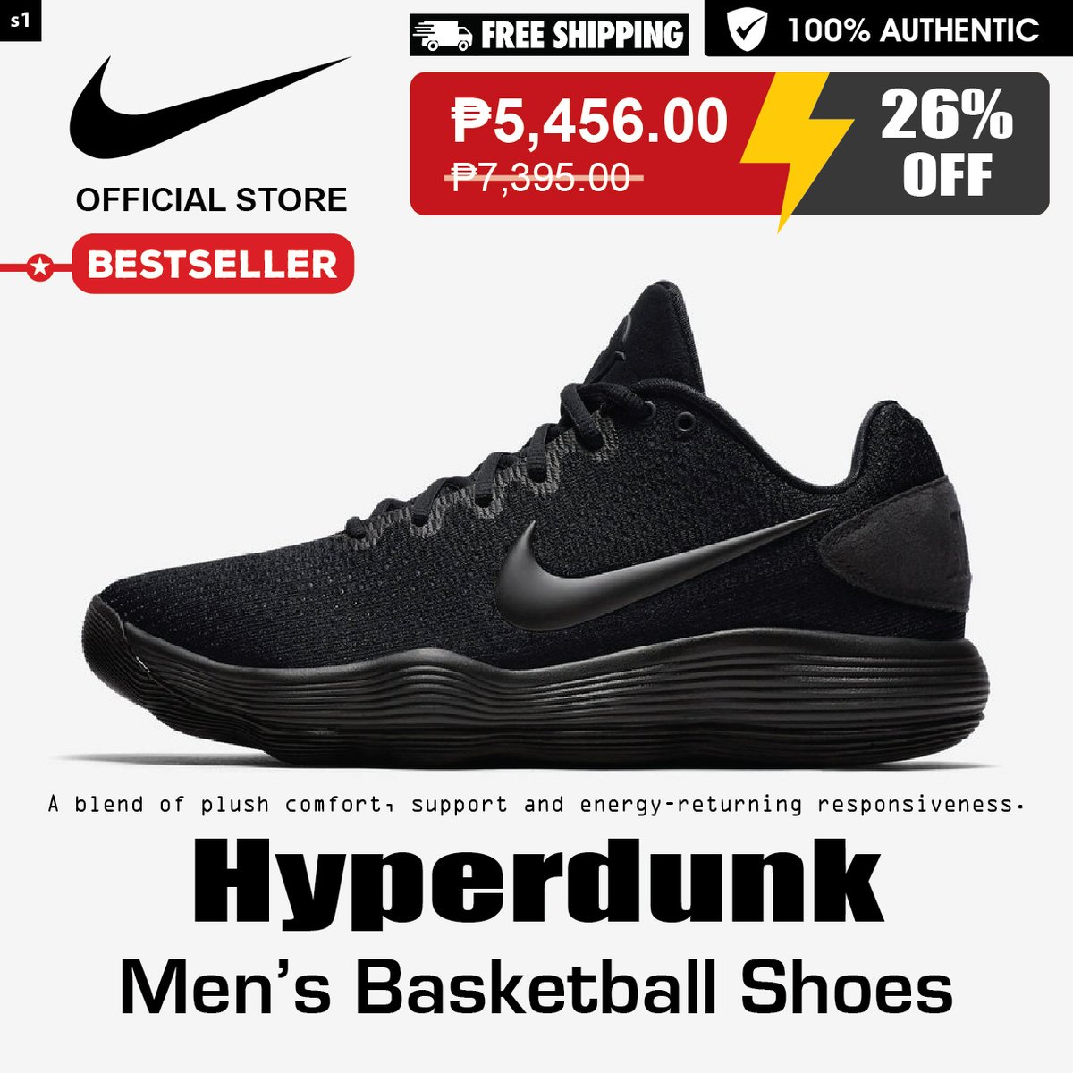 justdoit_shoes's tweet photo. Nike HYPERDUNK 2017 [Men] Black
𝗔𝗗𝗗 𝗧𝗢 𝗖𝗔𝗥𝗧 🛒 https://t.co/Rtytn8BNLh
With Nike React technology, the Nike Hyperdunk 2017 gives you a blend of plush comfort, support and energy-returning responsiveness. 
#Nike #NikePH #Hyperdunk #Basketball #Shoes #Shopee #ShopeePH https://t.co/d0WjkshB3v