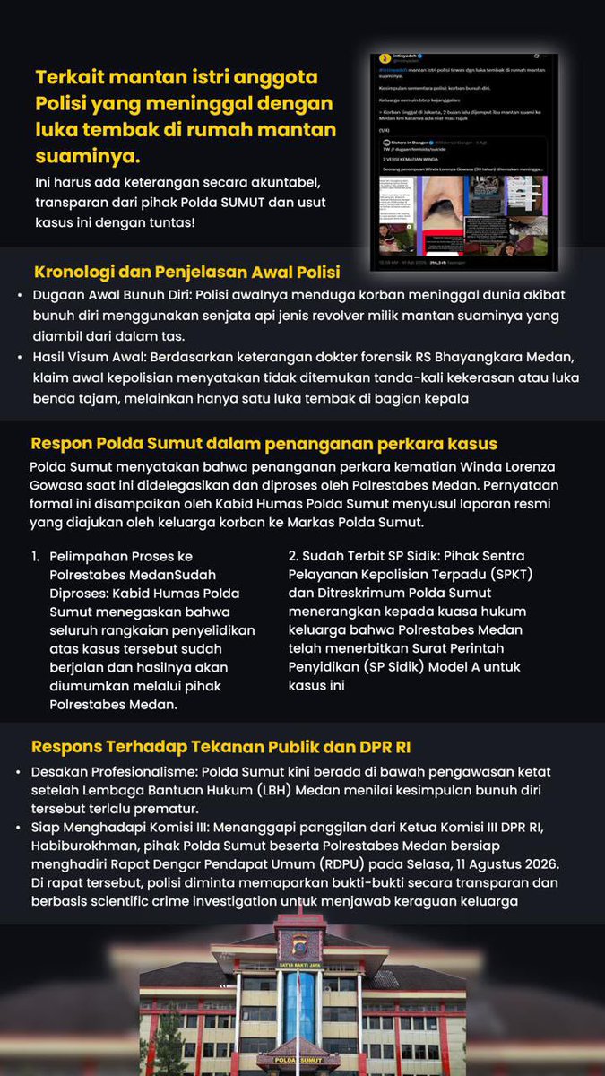 ags_suparman's tweet photo. Apresiasi untuk langkah hukum yang terus berjalan di tengah perhatian publik

#poldasumut #polrestabesmedan #fyp #polisi https://t.co/cW2SjBc6cW