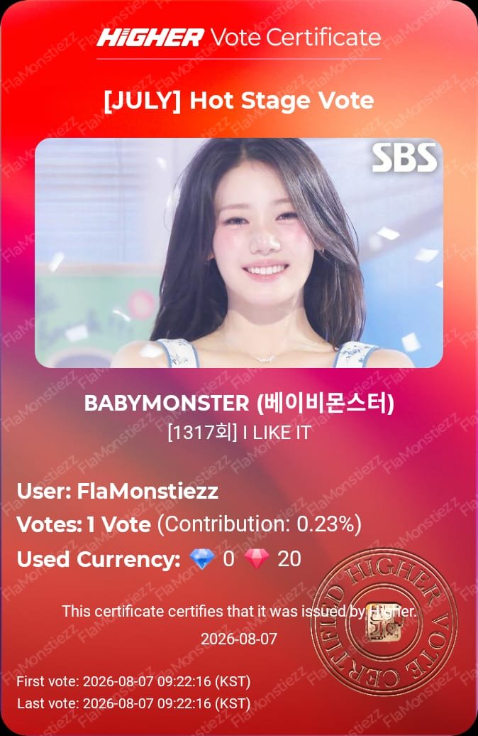 babymonchartss's tweet photo. [📢] INKIGAYO MONTHLY HOT STAGE

📲APP: Higher
🔗LINK: https://t.co/AyZ1DJc5w1
🗳️ 1 voto: 20 rubies ou 2 💎
🗓️ 3 de agosto ~ 24 de agosto 

🏆 Recompensas:
✨ Anúncio no Media Wall da Estação Gangnam
✨ Troféu de 1° lugar do Monthly Hot Stage
✨ Indicação para o Yearly Hot Stage https://t.co/gdw0CSjuoO