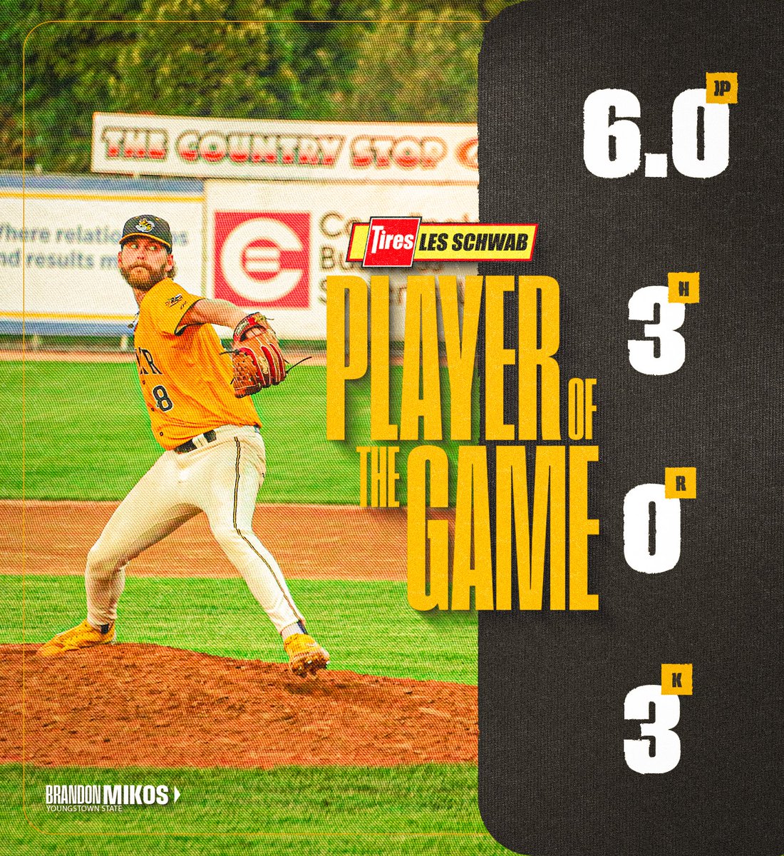 WillmarStingers's tweet photo. Brandon Mikos spins 6 GREAT innings to earn Les Schwab Tires Player of the Game!

#StingEm https://t.co/UERCxlFeb5