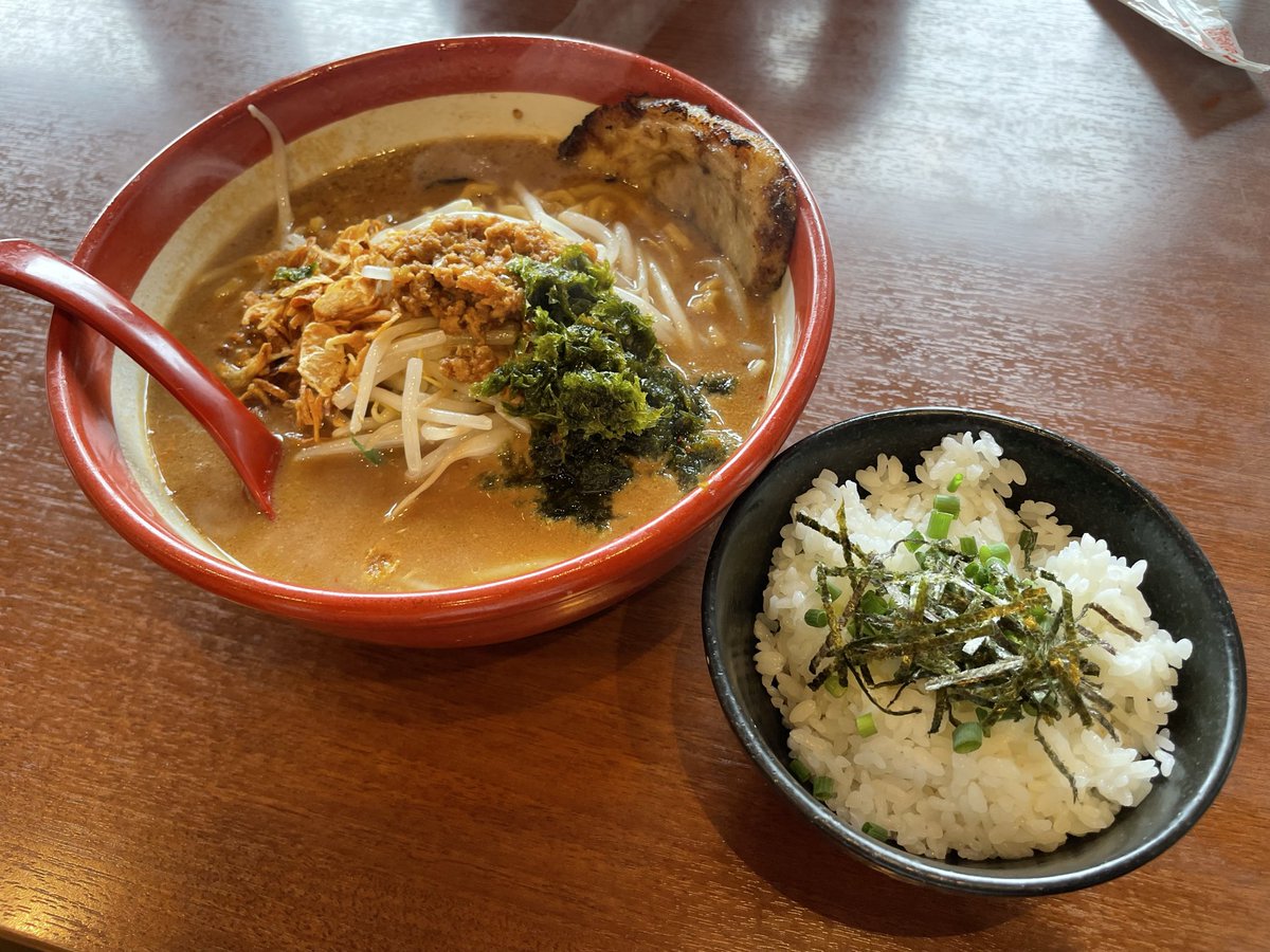 jun1023tommy's tweet photo. 今日は「伊勢味噌」＆「追いメシ」🍜

#門左衛門 https://t.co/SrMxe1P5Eo