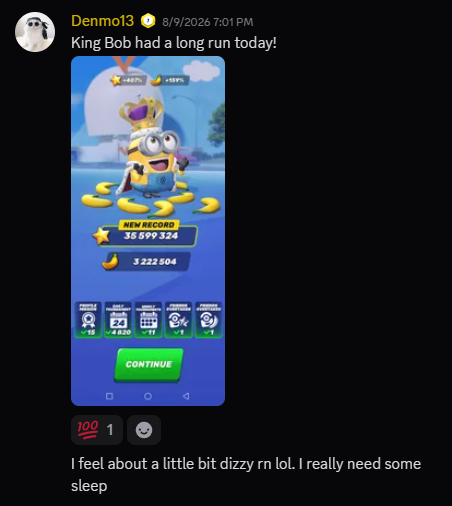 JordansTweetsYT's tweet photo. BREAKING:

Discord user Denmo13 has broken the world record on Minion Rush, legitimately scoring a grand total of 35,599,324 in a single run.

#MinionRush https://t.co/KX9qxF8uZ1