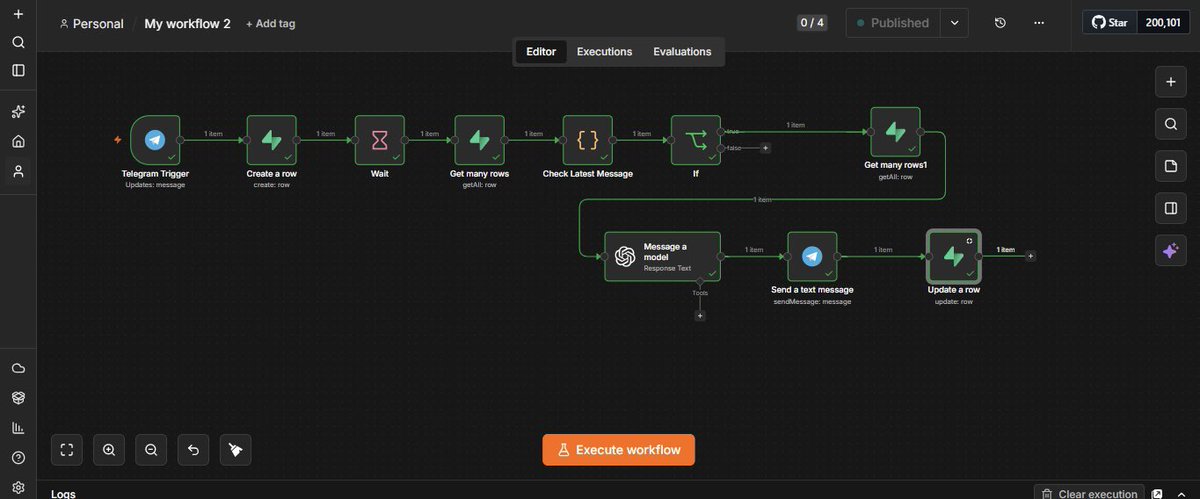 wavyfavour's tweet photo. Built an AI receptionist for a Laundry Business that reads the whole conversation before replying not just each message as it lands.

Telegram + n8n + Supabase + Open Ai, buffers messages, waits, merges context, replies once.

3 messages in → 1 clean reply out. https://t.co/1sqJUj8NiS