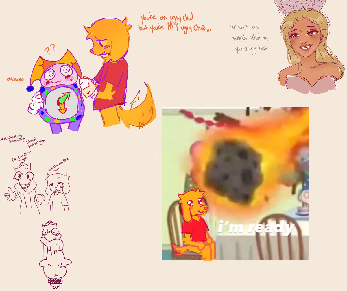 Pepper_Syrup's tweet photo. Tomorrow is an intense day at work so I drew these to calm my nerves but then I remembered it’s scratch and now I’m MAD. Wish me luck scratchinators 💔 #tadcscratch #funnybone https://t.co/pPY2XleABZ