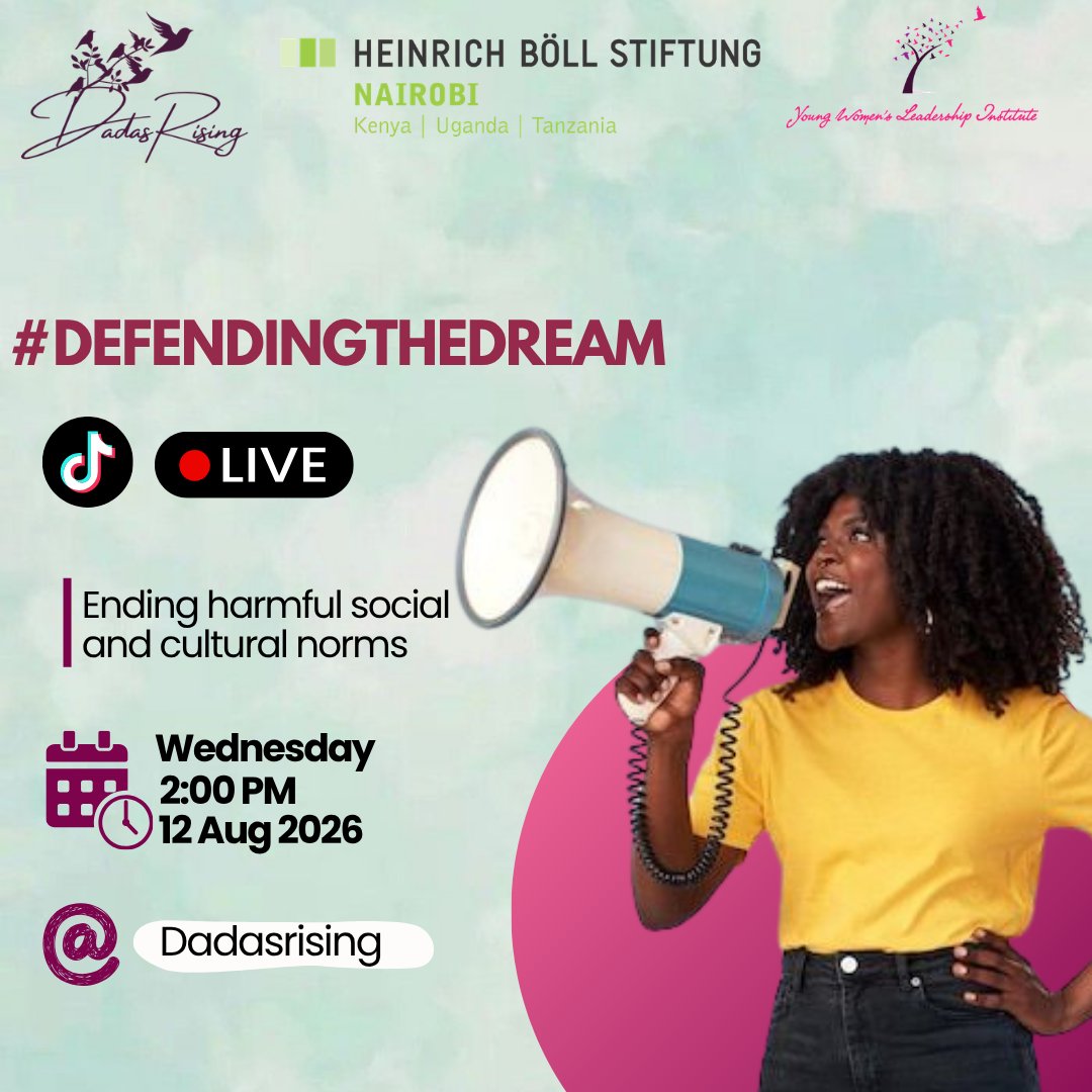 ywli_info's tweet photo. Join @dadasrising in collaboration with YWLI for a TikTok Live conversation on Ending Harmful Social and Cultural Norms.

📅 Wednesday, 12 August 2026
⏰ 2:00 PM
📱 TikTok Live

#DefendingTheDream #EndHarmfulNorms #YWLIVoices https://t.co/aHoV249odV