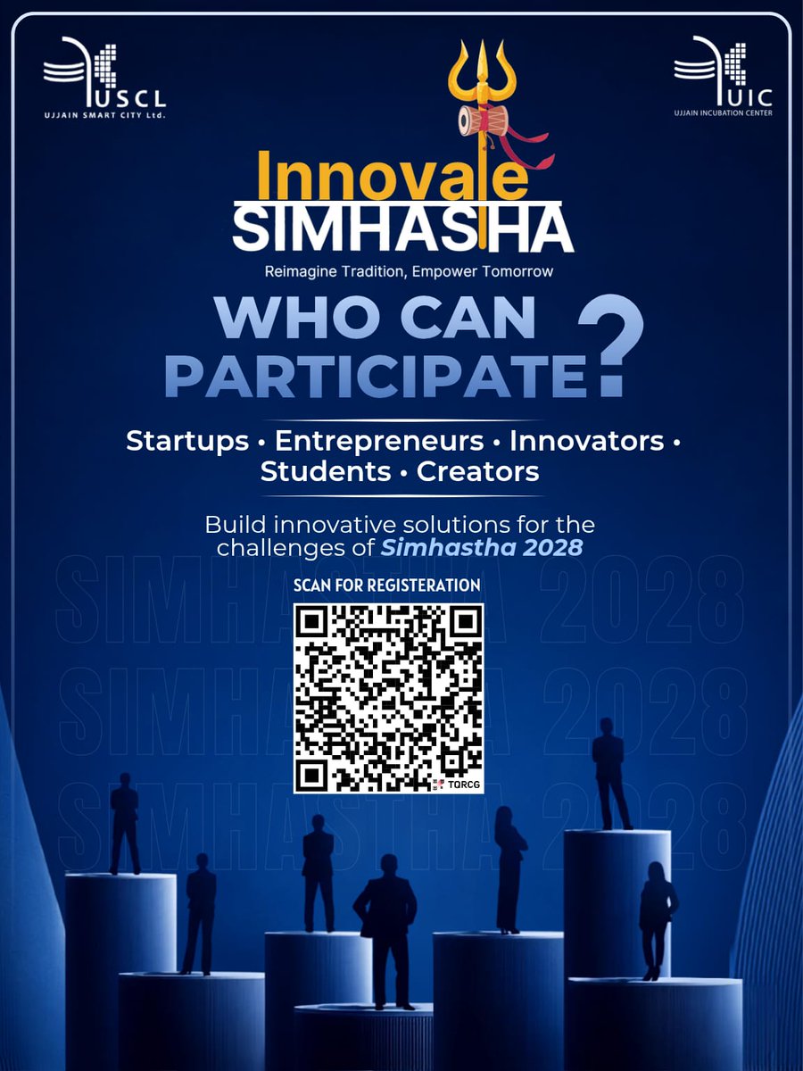 UCenter70249's tweet photo. Got an idea that can shape Simhastha 2028? This is your chance to make it happen!

Scan the QR code &amp; register now!

#InnovateSimhastha #Simhastha2028 #Ujjainincubationcenter #Ujjainsmartcity https://t.co/YMO3jq6L8S