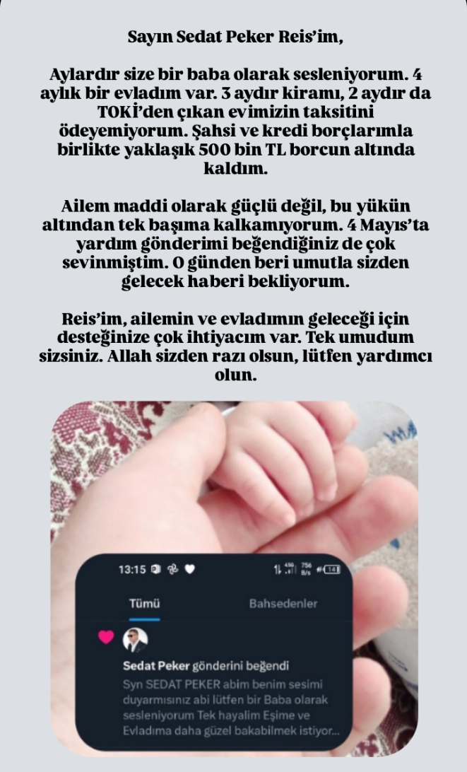 gunday_ekr74225's tweet photo. Nolur bizide mutlu et nolur sedat abi 
@sedat_peker https://t.co/Y1eAyvOW6p