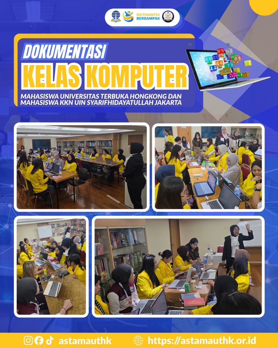Astamauthk's tweet photo. Hallo sobat Astama UTHK👋🏻

✏️ Dokumentasi Kelas Komputer Mahasiswa Universitas Terbuka Hongkong dan Mahasiswa KKN UIN Syarif Hidayatullah Jakarta  2026
📅 Pelaksanaan : Minggu, 9 Agustus 2026
📍Lokasi : Perpustakaan KJRI Causeway Bay Hongkong https://t.co/KQG0Hp5pZc