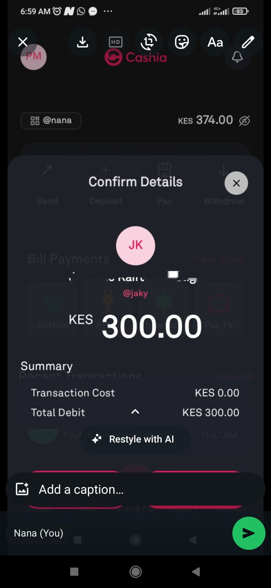 Ms_mutwiri's tweet photo. Meanwhile I hope y'all use Cashia to pay your bills and send to peers. Nimeona tu hiyo difference in transaction cost😅. And you get to send using a username (stika) instead of your phone number🥳. https://t.co/F2SAEf6GeW