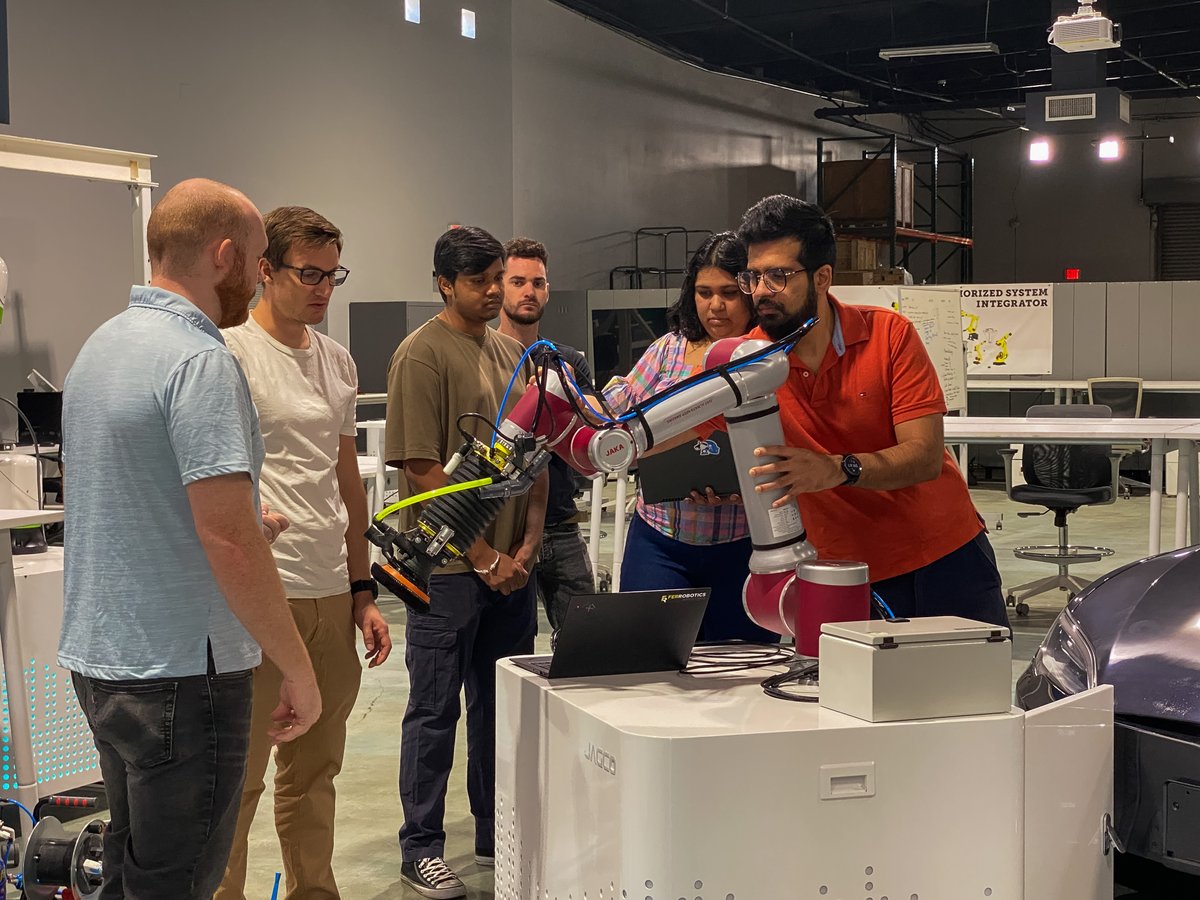 JagcoGlobal's tweet photo. 🤖 This Is What Integration Actually Looks Like.

A JAKA cobot + FerRobotics force compliance + a polishing tool. Behind the smooth demo? Testing, troubleshooting, and plenty of fine-tuning to make it all work as one.

That's system integration. 🔧

#JagCo #Robotics #Automation https://t.co/KXfyzMWREf