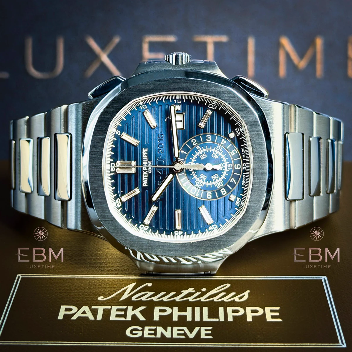 A true grail piece and one of the most collectible modern PP releases ever produced. The PP Nautilus 5976/1G-001 was created to celebrate the 40th Anniversary of the Nautilus collection and was produced in an extremely limited run of just 1,300 pieces worldwide.

📍 Brand: PP
📍 Model: Nautilus Chronograph 40th Anniversary
📍 Reference: 5976/1G-001
📍 Year: 2016
📍 Condition: Very Good
📍 Full Set
Specifications:
▪️ 18k WG Case
▪️ 44mm Case Diameter
▪️ Blue Sunburst "Bleu Trame" Dial
▪️ Factory Baguette Diamond Hour Markers
▪️ Automatic PP Cal. CH 28-520 C
▪️ Flyback Chronograph
▪️ Date Display
▪️ Small Seconds
▪️ Sapphire Crystal
▪️ Sapphire Exhibition Caseback
▪️ Integrated 18k WG Bracelet
▪️ 18k WG Deployant Clasp
▪️ 120M Water Resistance
▪️ 35 Jewels

The Nautilus 5976/1G represents one of the most important anniversary references ever produced by PP and continues to be one of the strongest long-term collector pieces in the modern luxury watch market.