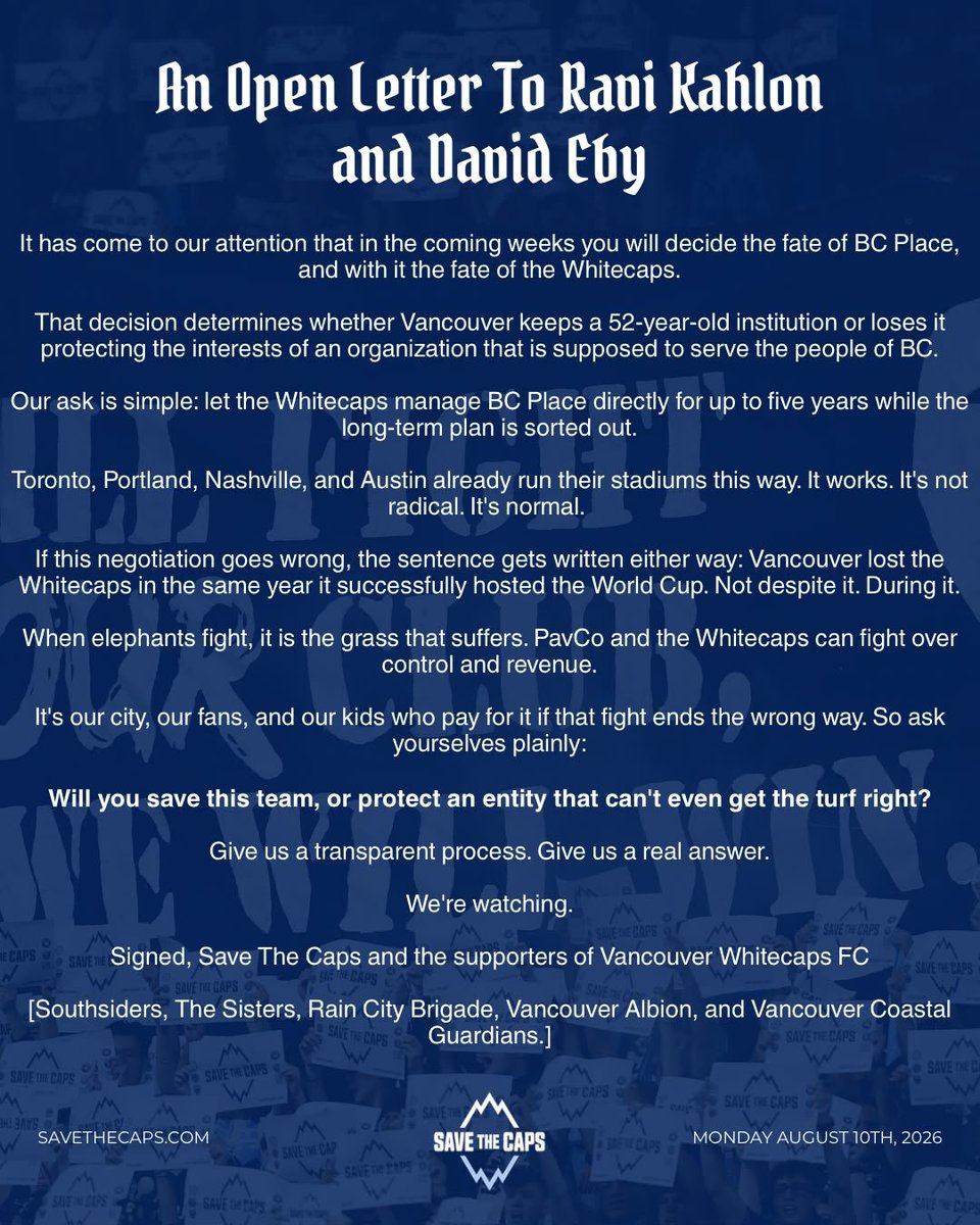 Southsiders's tweet photo. An open letter to @Dave_Eby and @KahlonRav 

#SaveTheCaps https://t.co/Ezs7xkKsOH