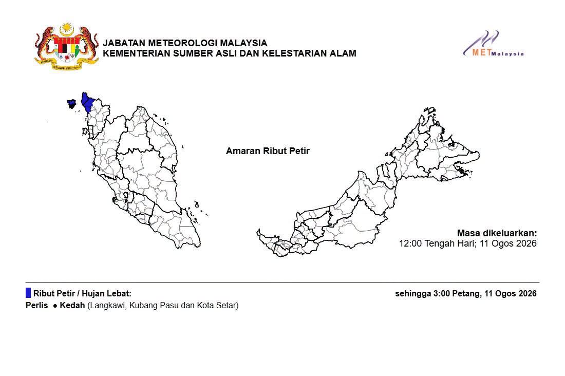 metmalaysia's tweet photo. Amaran Ribut Petir https://t.co/zKQAf7E4Zg