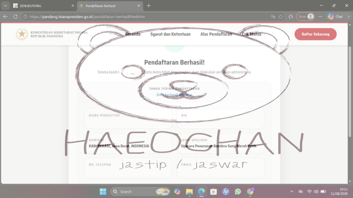 GoByHaeochan's tweet photo. Upacara 17 agustus secured✅️ https://t.co/0eXdTbwE8f