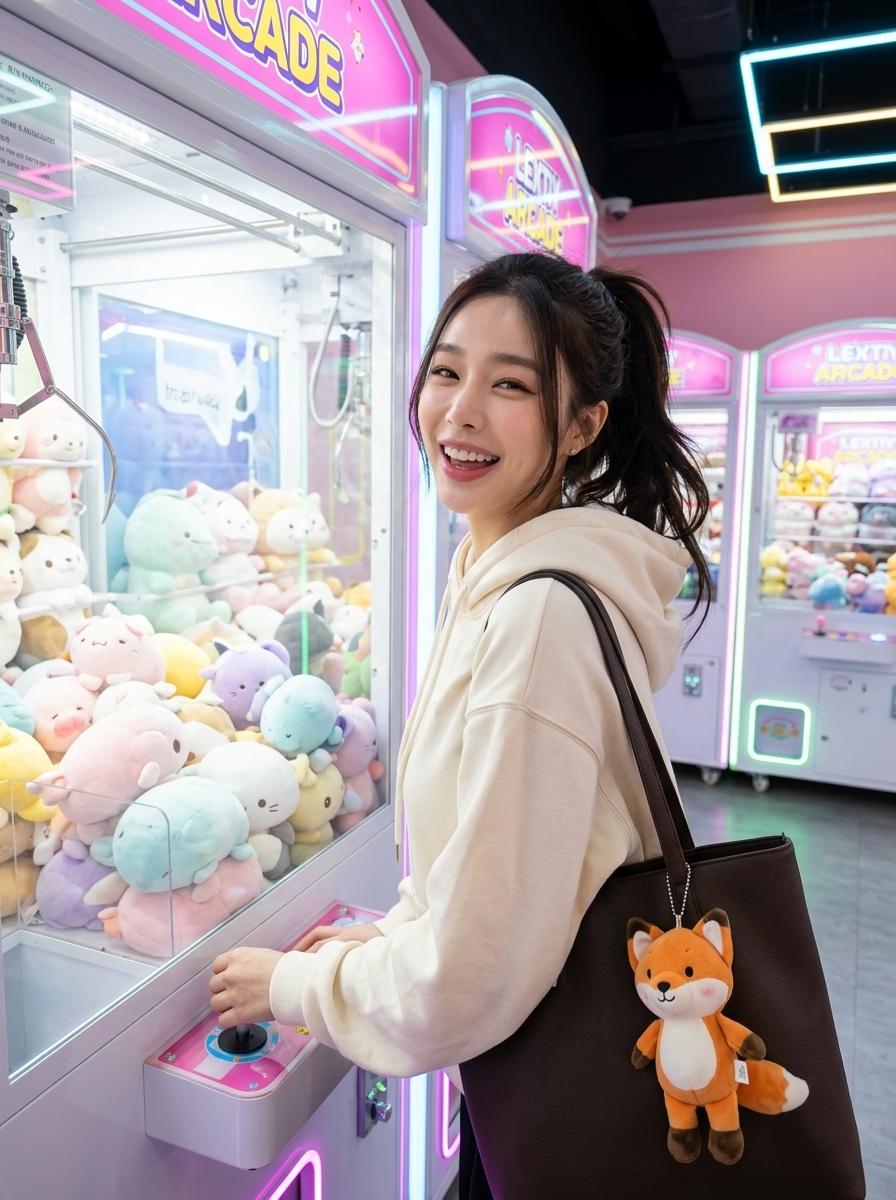 Candid Arcade Claw Machine Portrait