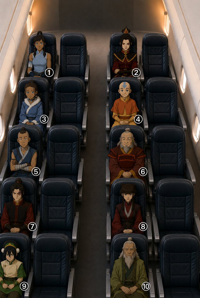 brainstorm_chan's tweet photo. You are on a 12 hours flight ✈️ 
You can only seat with only 2 characters 6 hours each https://t.co/yv1c0yG4u9