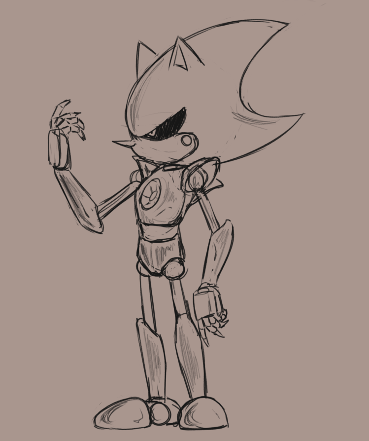 BoxBoiVzr's tweet photo. Quick Metal Sonic sketch https://t.co/AxMc2HfHZ4