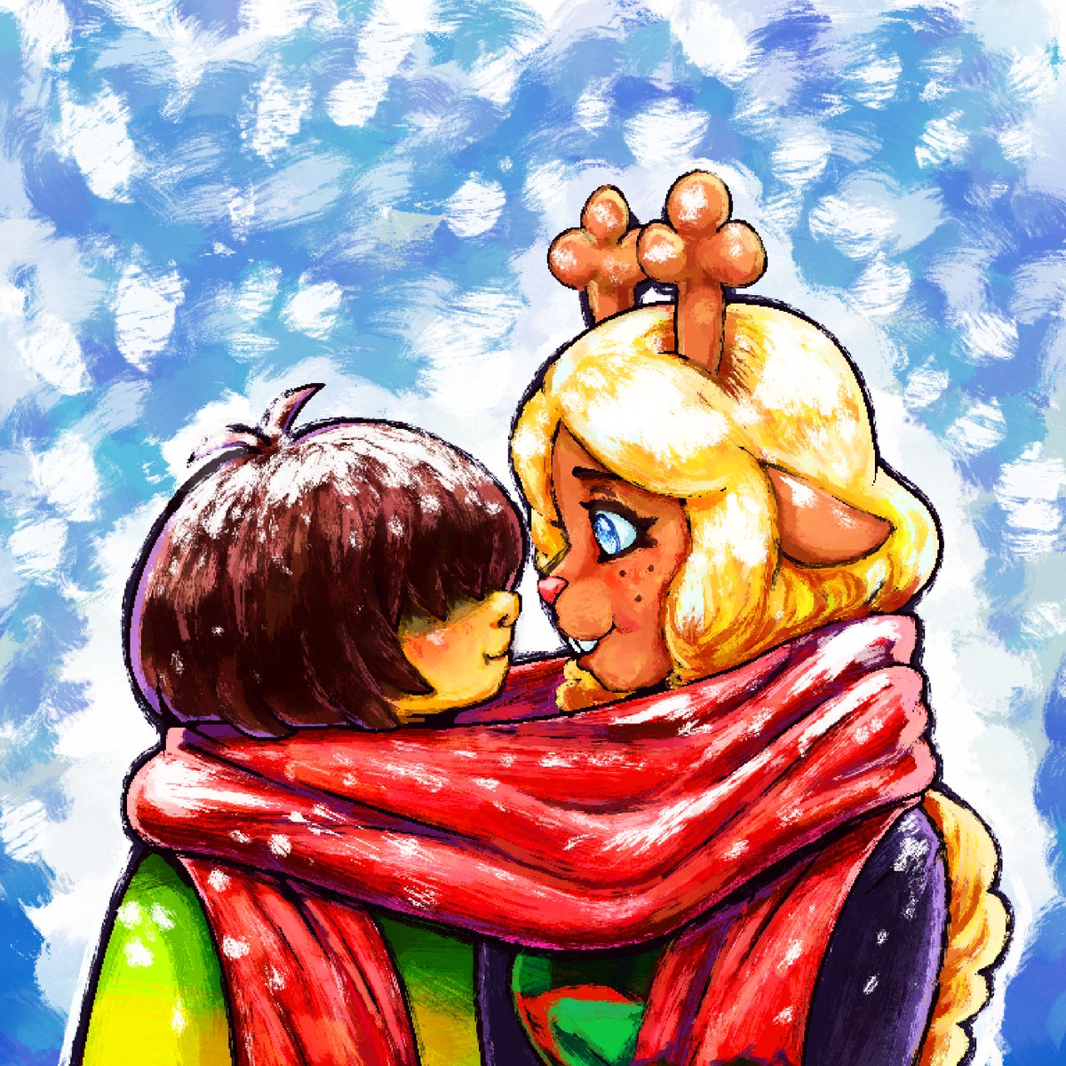Pknyki's tweet photo. Snow! Scarf! Kris! Noelle! Painting!

#kriselleㅤ https://t.co/Bpmsvv5GHe
