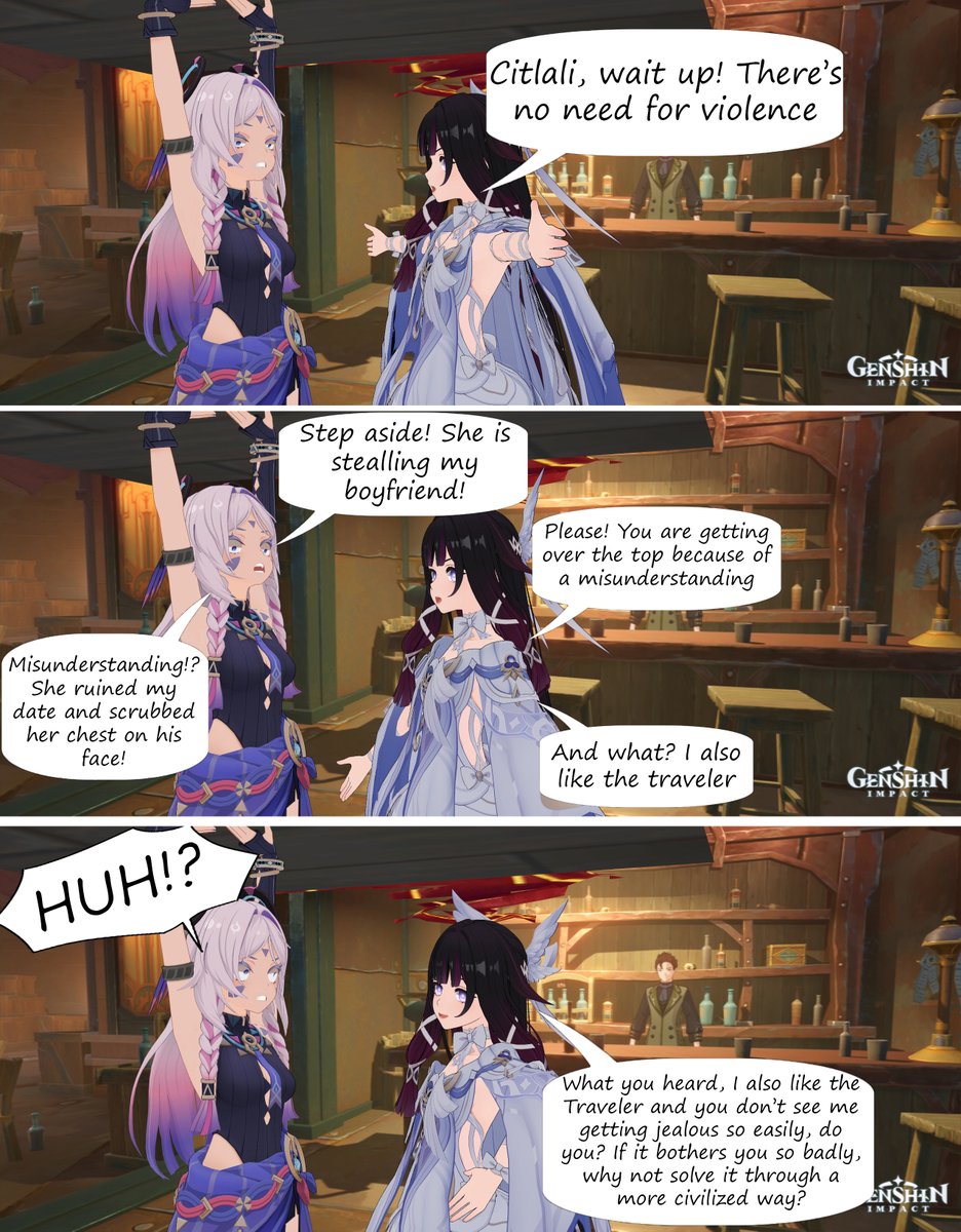AzratemES's tweet photo. The Foursome +18 Part 1

#Aether #Sandroner #Columbina #Citlali #Sandrether #Aelali #Sandbina #SorryNotSorry https://t.co/hplTemr0Kg