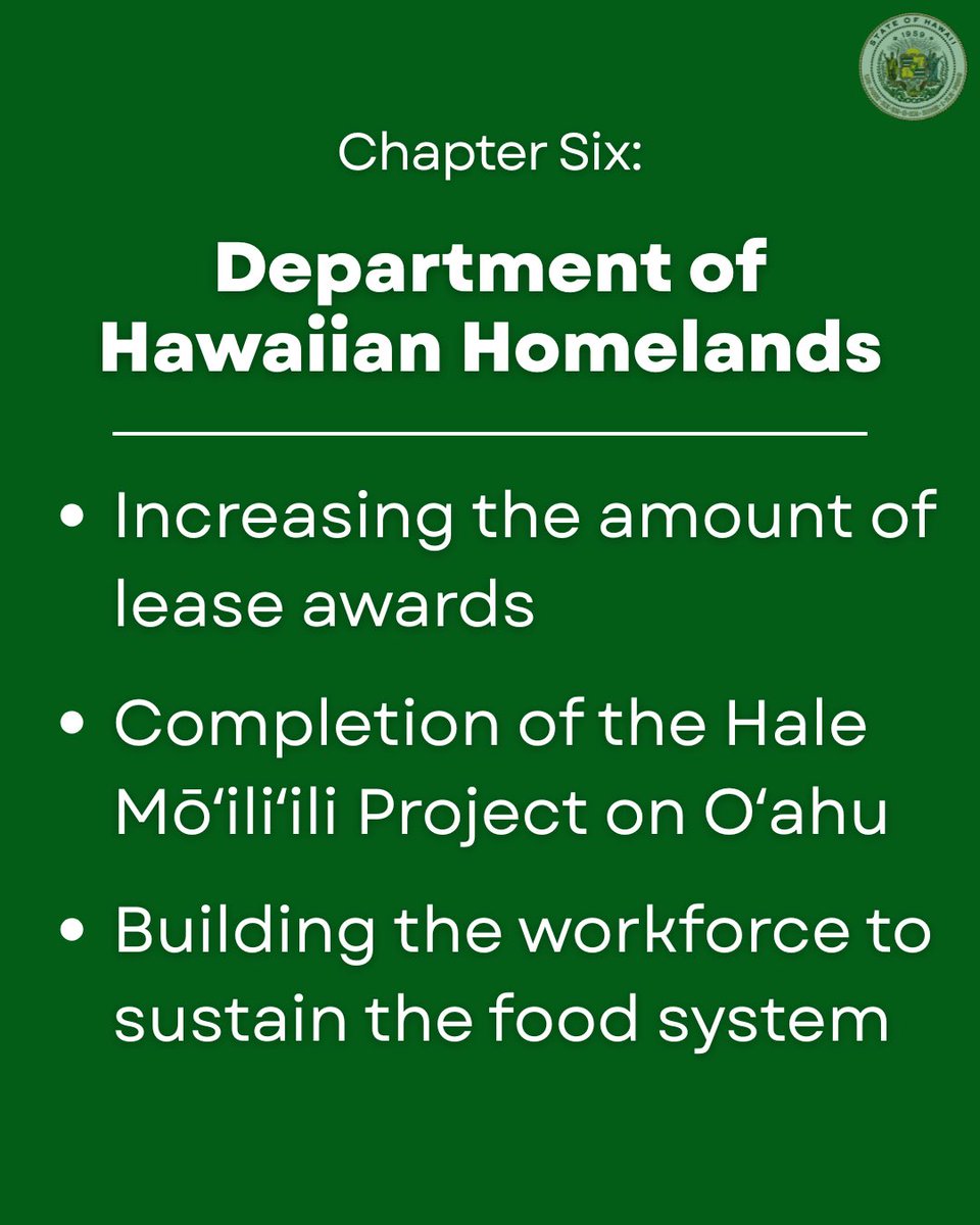 GovHawaii's tweet photo. Chapter six “Department of Hawaiian Homelands,” demonstrates pathways to expanding access to lease awards and delivering affordable housing. https://t.co/tGkYBtvfyL
