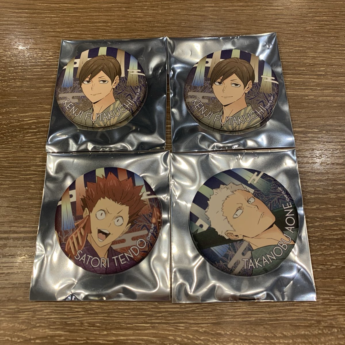 knm_sou's tweet photo. 【交換】 ハイキューウィーク 和紙風缶バッジ 仙台他校Ver.

譲：青根 二口 天童
求：国見 白布

本日〜21時頃現地手渡し

後日郵送、都内手渡し可能

手渡し優先で探しております。
検索よりお気軽にお声掛けください。 https://t.co/VOc5dFhWa1