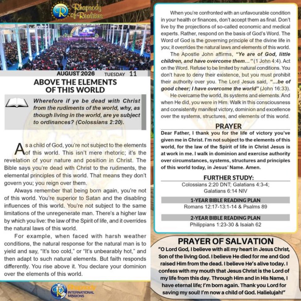Godwin1533's tweet photo. #readrhapsody
#dailydevotional

Above The Elements Of This World https://t.co/69Fh2KUPgU