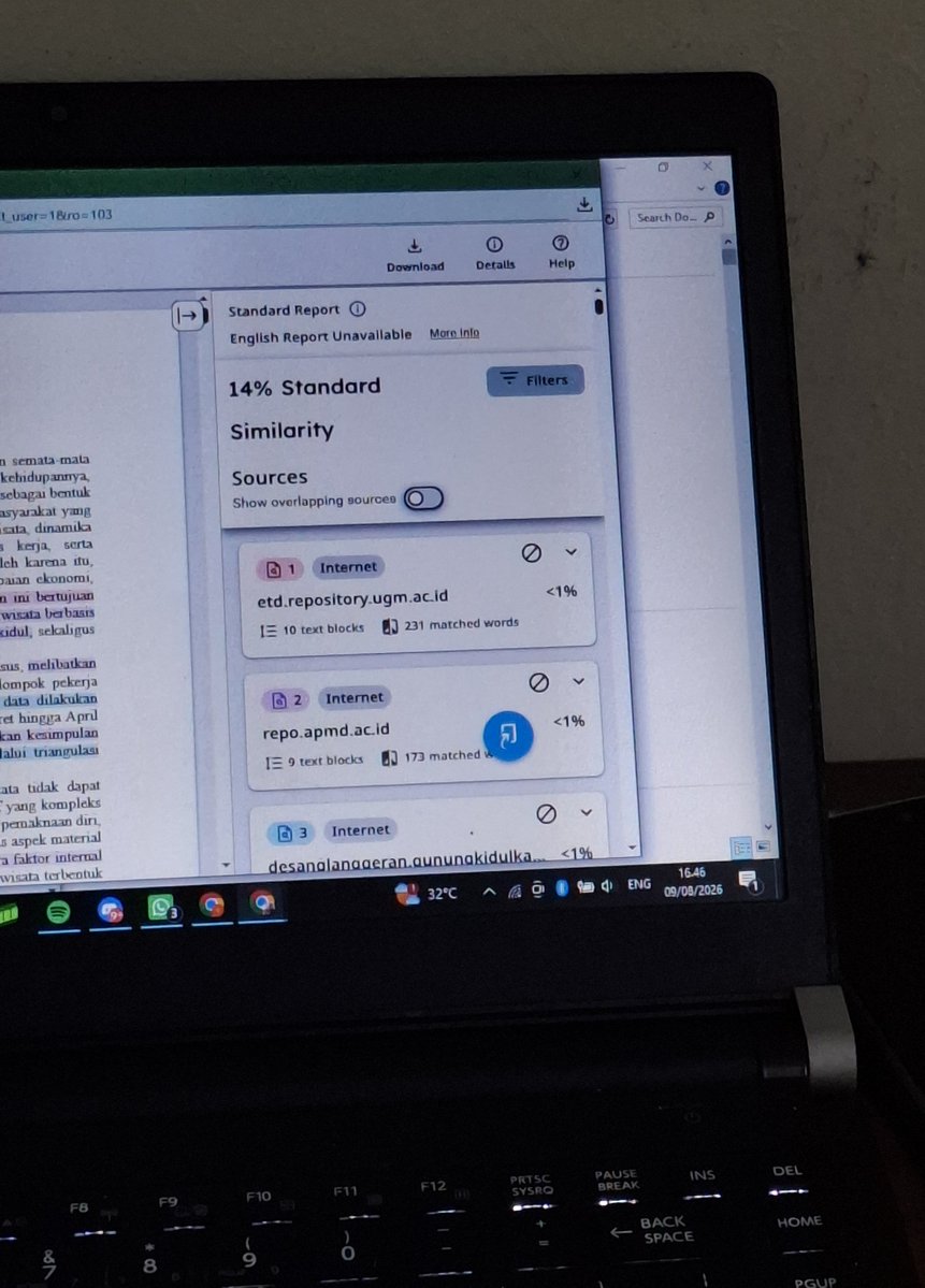 dusfter's tweet photo. siang sobatku, avail semuanya yapsss

• cek plagiasi turnitin tampilan lama dan baru : 8k
• cek ai turnitin (english) : 30k
• cek ai gptzero : 5-12k
• parafrase manual NO RUSH : start 4k/%

turnitin no repository, aman 100%. langsung hubungi wa, link di bio 🙌 https://t.co/kGJgyaBhcQ