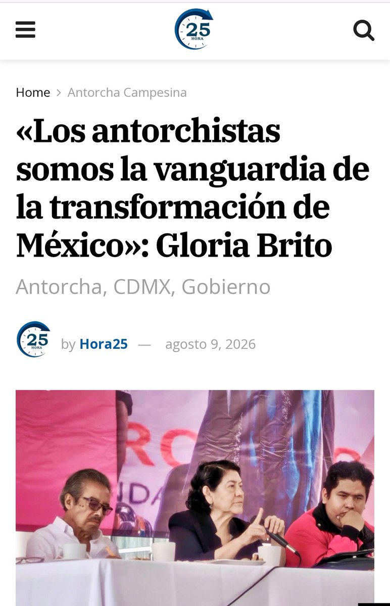 GloriaBritoN's tweet photo. Hora 25📰 || Los antorchistas somos la vanguardia de la transformación de México https://t.co/o77XNXfEhk