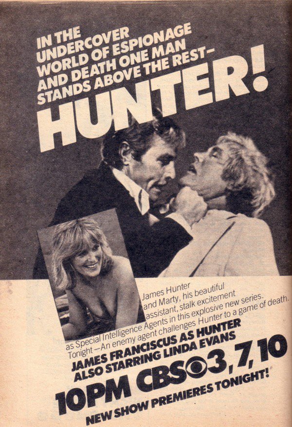 FrankMalfitano's tweet photo. FORGOTTEN TV SHOWS: HUNTER, 1977 CBS #Hunter #tvshow #JamesFranciscus #LindaEvans #RalphBellamy #counterespionage #spies #1970s #CBS #forgottentvshows https://t.co/yebCD6SnLQ