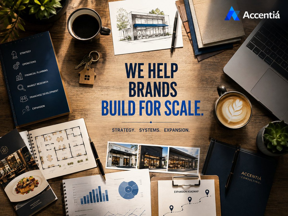 AccentiaCons's tweet photo. Your Brand Has Potential. We Help Turn It Into a Scalable Business.
Read more @ https://t.co/gdFG2c9dEj
 #MarketExpansion #BusinessStrategy #SMEGrowth #Entrepreneurship #FranchiseGrowth https://t.co/MBrZ76a09L