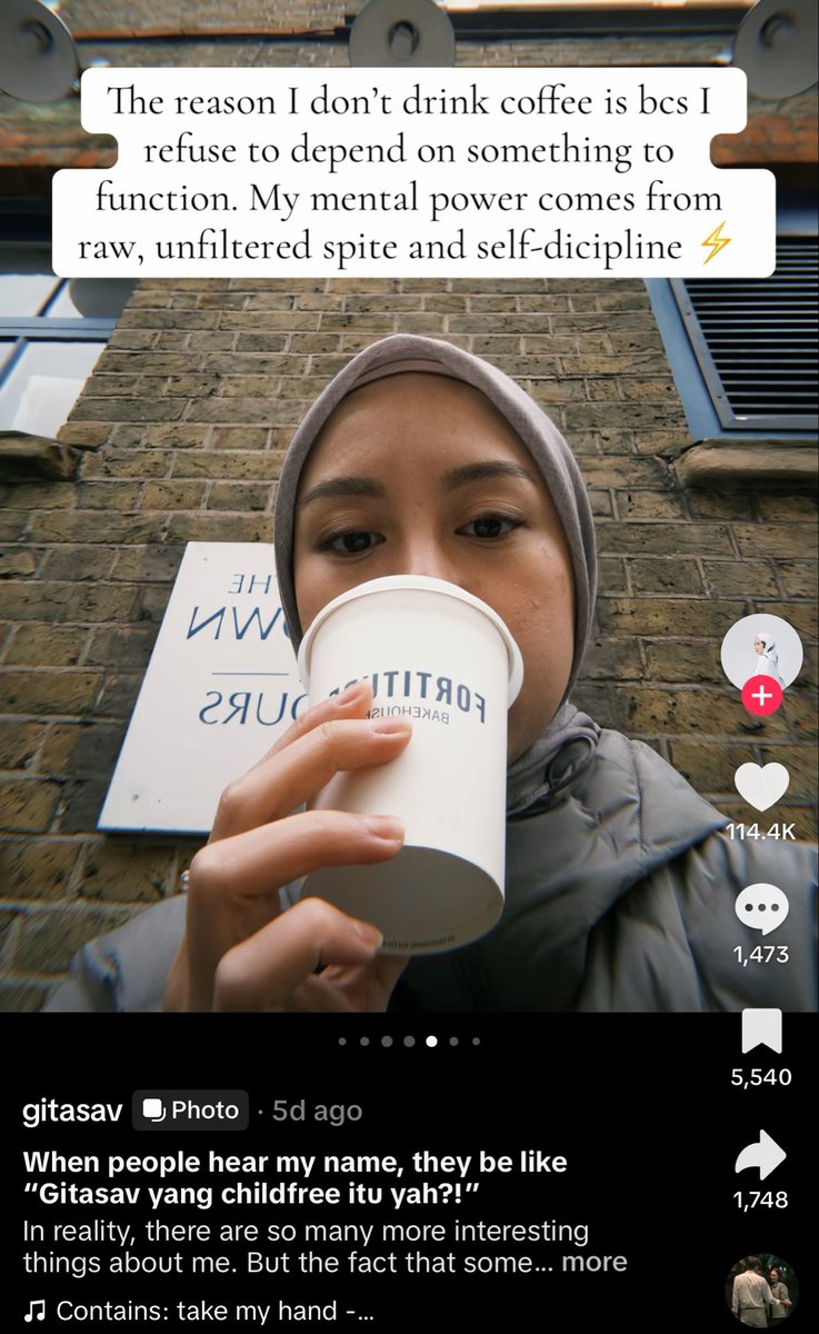insidefolkative's tweet photo. Gitasav membagikan alasan kenapa dirinya memilih tidak minum kopi. Ia mengaku tidak ingin bergantung pada sesuatu untuk bisa berfungsi atau beraktivitas.

Menurutnya, kekuatan mental dan produktivitasnya berasal dari “raw, unfiltered spite and self-discipline”. 🔥🔥 https://t.co/xbWO3sZgnx