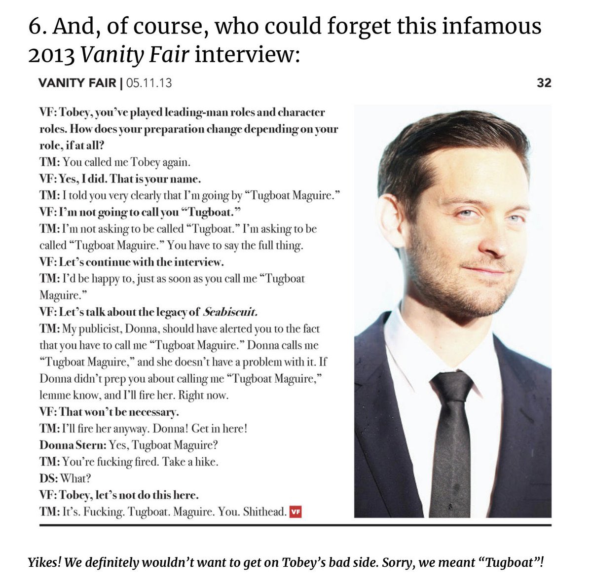 UndeadWebHead's tweet photo. Tugboat Maguire wouldn’t like you calling him that https://t.co/DAOAoD1X64