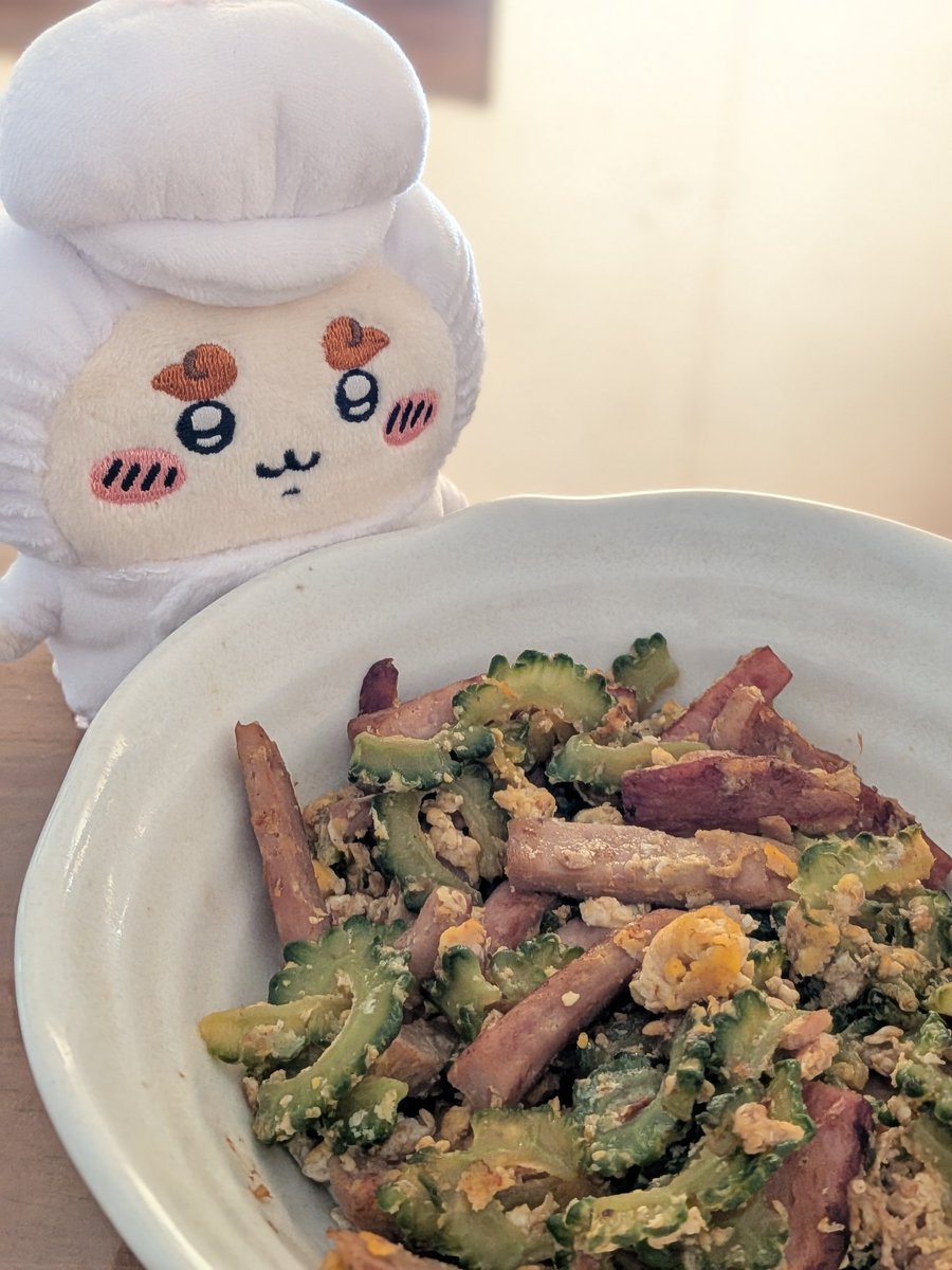43shisa43's tweet photo. 見られてしまった、うちのゴーヤーチャンプルーを https://t.co/J2ISXkt7fN