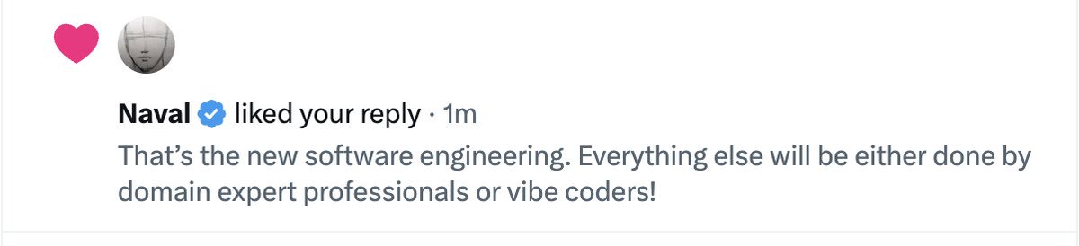 kush_patel's tweet photo. Having @naval like a thought i had is unbelievable!!!

I started building startups because of him, and quote him to myself internally whenever i have doubt. 

@X  is goated, so glad i joined!!! https://t.co/42efDEFUZl