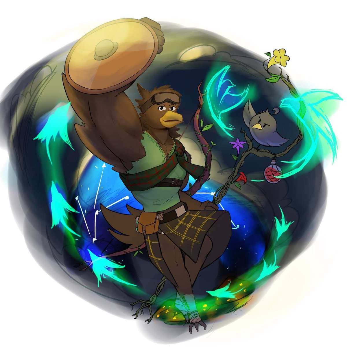 CheezyChezu's tweet photo. Cute birb druid doodles https://t.co/iuzKXFf8yj