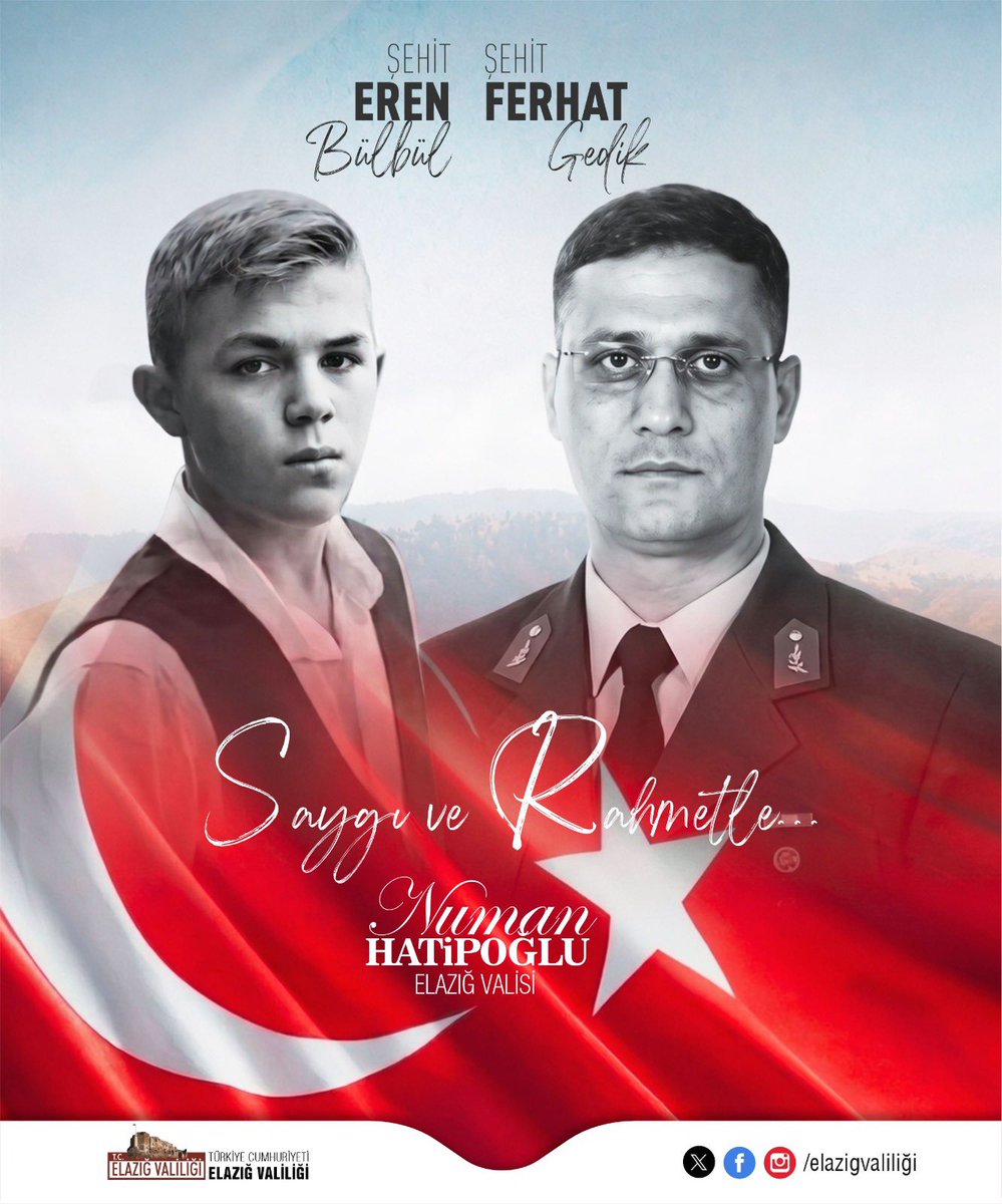 numanhatipoglu's tweet photo. “İyi ki Varsınız…”🇹🇷🇹🇷🇹🇷

Vatan toprağını hainlere bırakmamak için gözünü kırpmadan mücadele eden Eren Bülbül ve Jandarma Astsubay Kıdemli Başçavuş Ferhat Gedik’i, şehadetlerinin yıl dönümünde rahmet, minnet ve dualarla yâd ediyoruz.

Eren’in tertemiz yüreği ve Ferhat Gedik’in kahramanlığı; bu aziz milletin vatan sevgisinin, fedakârlığının ve sarsılmaz iradesinin unutulmaz birer sembolüdür.

Onların emaneti olan bu güzel vatanı, aynı inanç ve kararlılıkla korumaya; bayrağımızı göklerde, ezanımızı minarelerde sonsuza dek yaşatmaya devam edeceğiz.

Eren’in adı gönüllerimizde, Ferhat Gedik’in kahramanlığı hafızalarımızda daima yaşayacaktır.

Bu vesileyle başta Eren Bülbül ve Ferhat Gedik olmak üzere, vatanımızın bölünmez bütünlüğü uğruna can veren tüm aziz şehitlerimizi rahmet ve minnetle anıyor; kahraman gazilerimize şükranlarımı sunuyorum.

Ruhları şad, mekânları cennet olsun.

#ErenBülbül #FerhatGedik #İyiKiVarsınEren