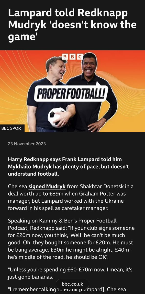 lmwdev's tweet photo. @AlanFitz1 @ChicagoDmitry Lampard came as an interim with nothing to play for. Mudryk started 3 out of 8 games he played (11 game stint). Only 1 90 minute, the others were 62/63mins, and his sub apps constituted 22, 23 20 &amp; 22 min appearances. Whoever said Lampard loves him is chatting 💩 https://t.co/3y6JiAUFO9