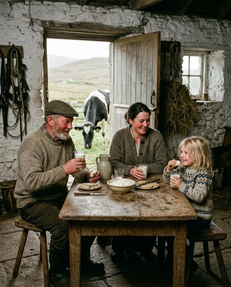 SovereignBain's tweet photo. Here  is something quietly remarkable about your Scottish ancestors, written  not in any book but in your own body. The simple fact that you can drink  a glass of milk as an adult is an inheritance thousands of years in the  making.

Most mammals, and most  humans across history, lose the ability to digest milk after childhood.  But in northern Europe, among the farming peoples who became the  ancestors of the Scots, a genetic change spread that kept that ability  switched on for life. It is called lactase persistence, and it took hold  precisely because it was so useful. For a people living on the edge of a  cold, thin-soiled land, a cow or a few goats meant a year-round supply  of nourishment that did not depend on the harvest. Milk, butter, crowdie  and cheese could carry a family through a hungry winter when little  else would.

And so, over long  centuries, the families who could make the most of their animals tended  to survive and thrive, and passed that gift down. It became woven into  the whole way of life. The Highland township with its shared grazing,  the shieling where the young folk took the cattle to the summer hills,  the churn by the cottage door, all of it rested on this deep and ancient  partnership between people and their beasts.

When  you pour milk into your tea without a second thought, you are enacting  something your ancestors earned across a hundred generations of hard  northern farming. It is a small everyday echo of a very old way of  staying alive.

The land shaped the people, right down to the blood. And that shaping is still in you🏴󠁧󠁢󠁳󠁣󠁴󠁿👑👊✊🫶🩸🧬