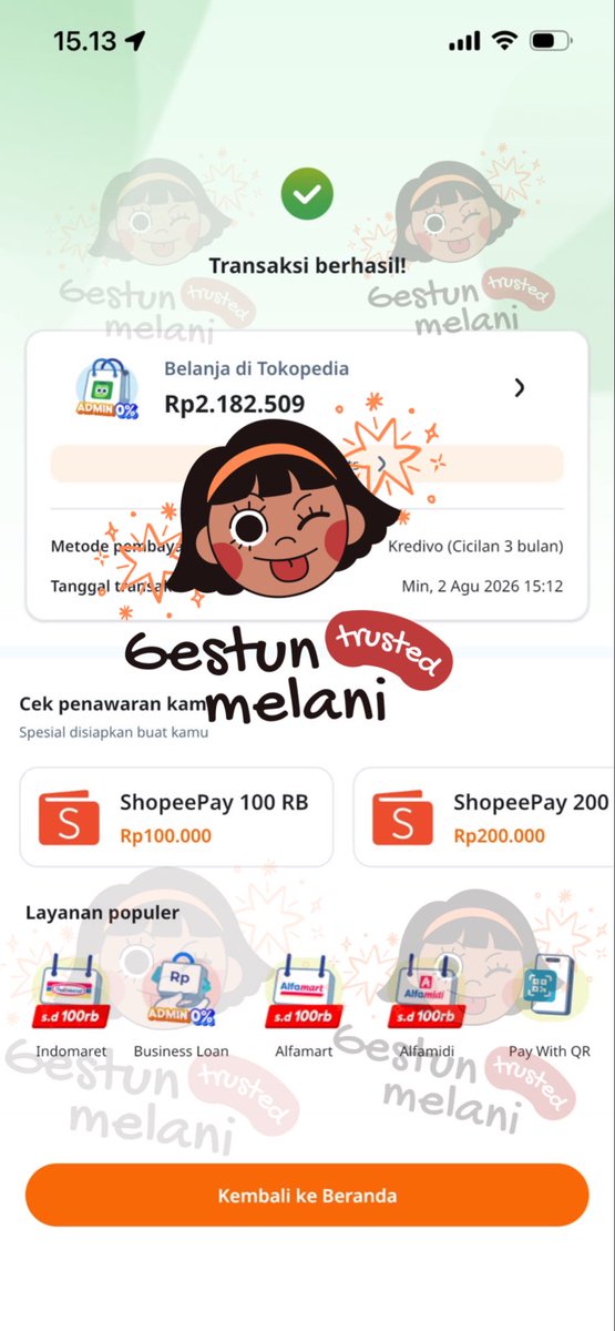 fbyaiss's tweet photo. Malam open yang mau gestun cair instan nya fastrespon di wa ya
Kredivo, spaylater, indodana, gopaylater, yup paylater, bca paylater, atome, kartu kredit fastrespon wa ✨ https://t.co/kQtarH0aBn