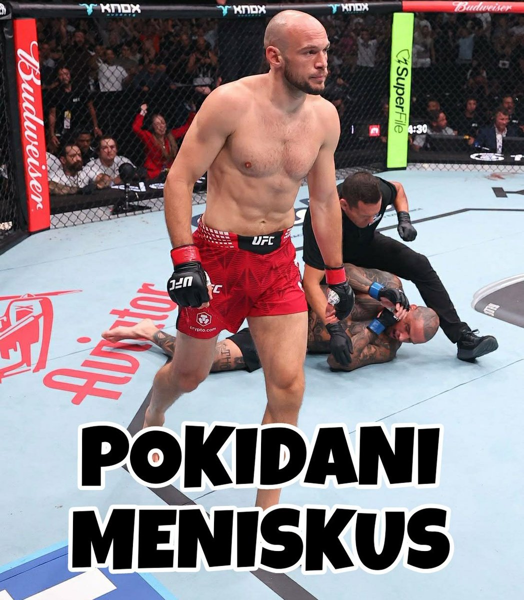 KavezMma's tweet photo. Govorili smo o povredi Uroša Medića nakon borbe, stigla je zvanična potvrda: Uroš Medić je ušao u borbu protiv Rodrigeza sa povredom meniskusa.
Srećom nije to najteža moguća povreda kolena i Medić će verovatno moći da se vrati na trening za nešto više od mesec dana.
#UFCBelgrade https://t.co/hNu7FS7SI5